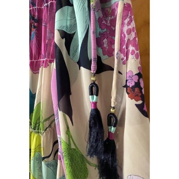 Trina Turk Silvery Floral Tiered Shift Dress Small - Picture 6 of 14